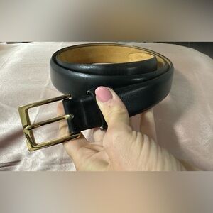 Men W. KLEINBERG Handmade box calf leather Black Belt 40